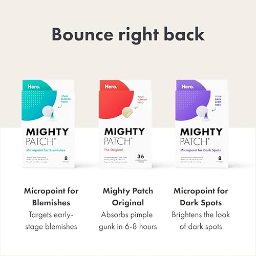 Mighty Patch Micropoint from Hero Cosmetics - Post-Blemish Dark Spot Patch with 395 Micropoints, Dermatologist Tested and Non-ir