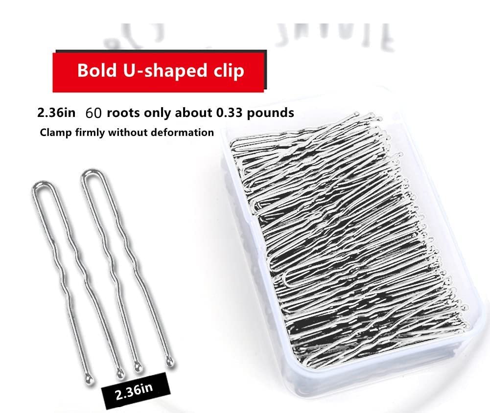 U Shaped Hair Pins Pins Bun Hair Pins,Wedding Bridal Silver Hair Pins (Silver-60Pcs)