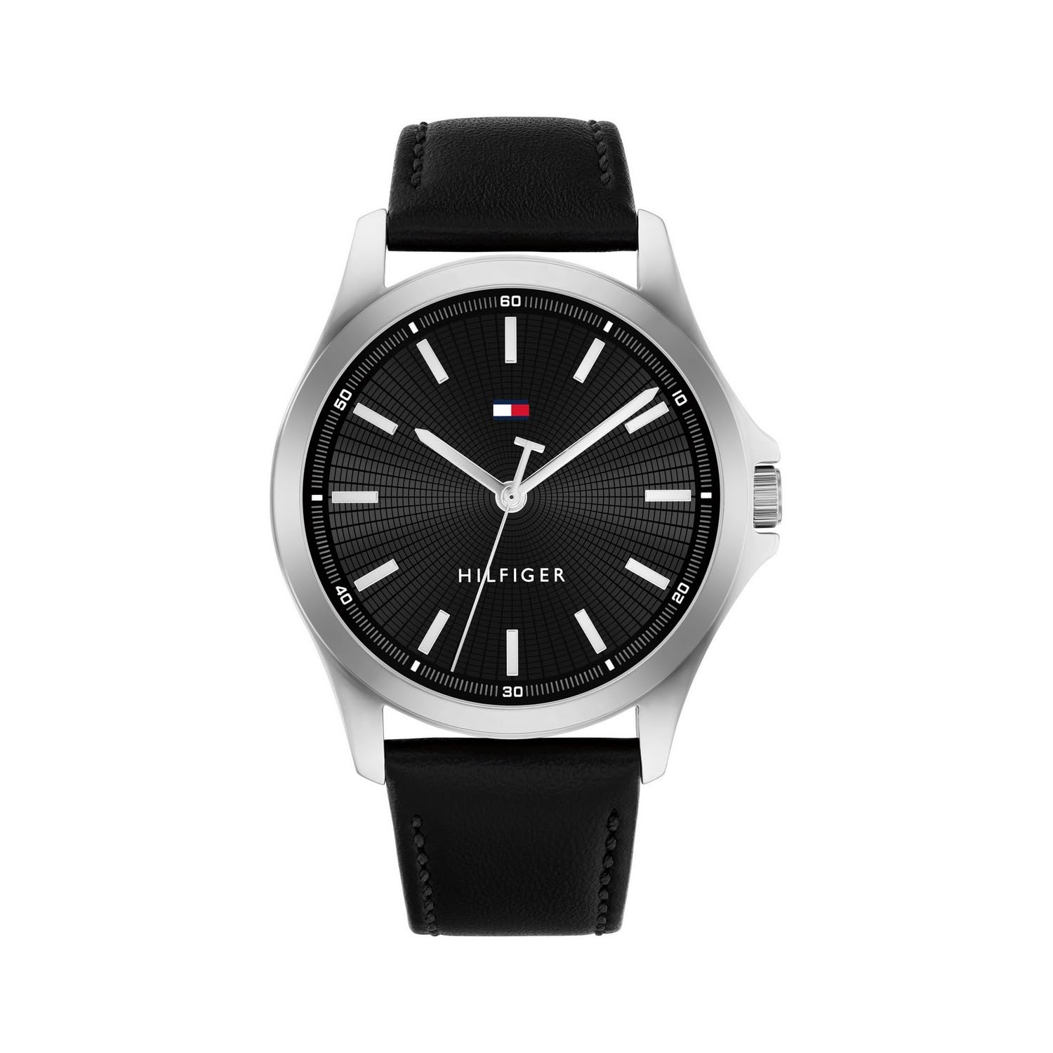Tommy Hilfiger Quartz Analog With Black Dial Black Leather Strap Watch For Men  Th1710668