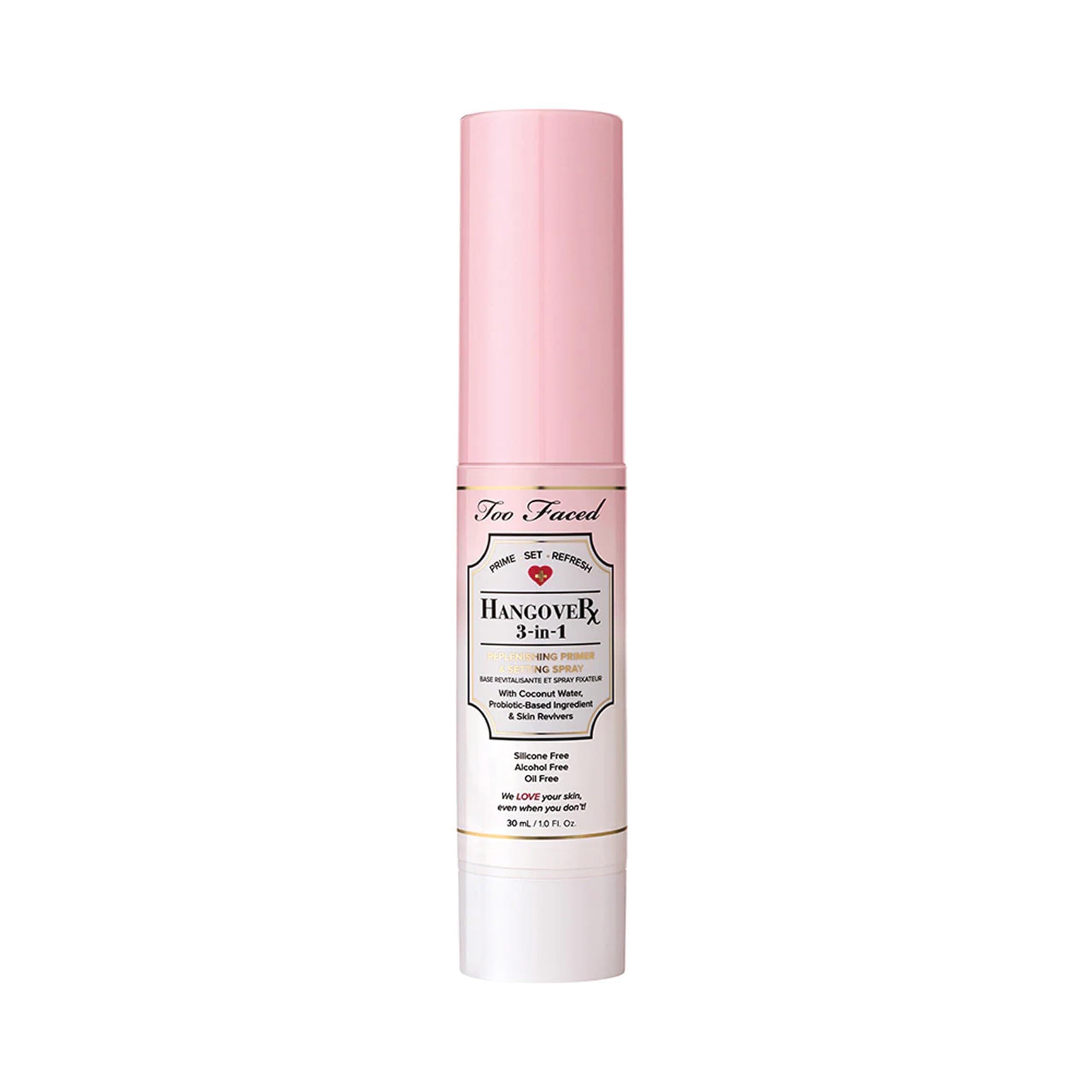 Too Faced Hangover 3-in-1 Primer & Setting Spray | Soothing & Hydrating Setting Spray for Face Makeup | Coconut Water | Travel S