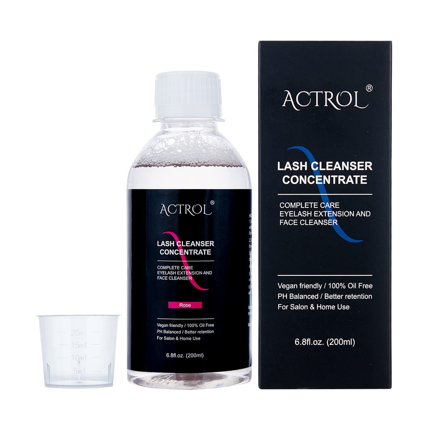 Eyelash Cleanser Concentrate 200ml Rose Professional Lash Shampoo Foaming Cleanser DIY Paraben & Sulfate Free Non-lrritating Was