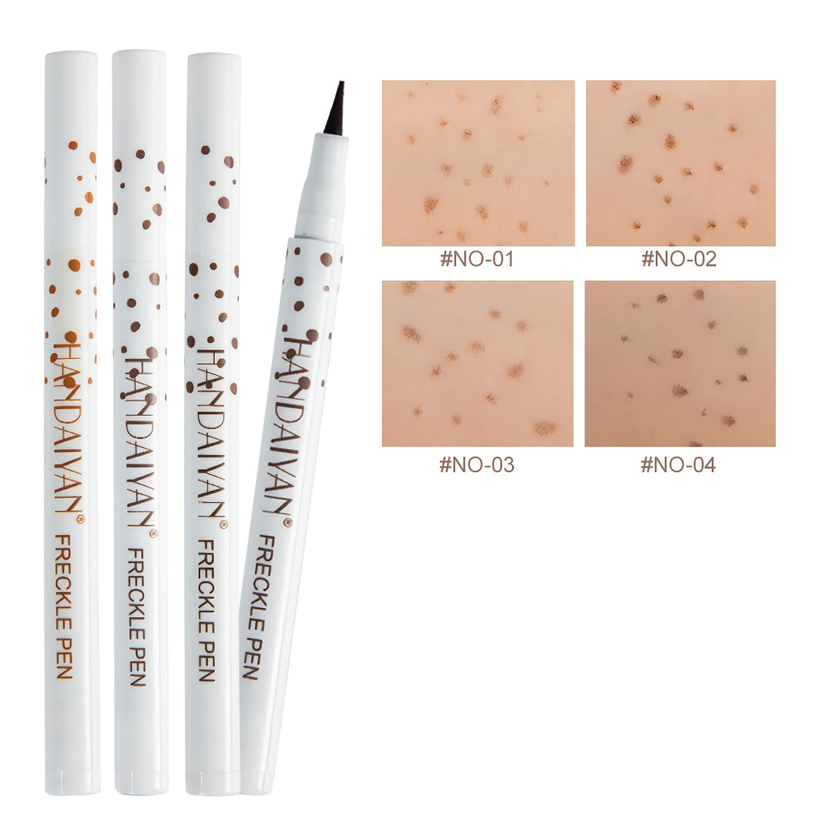 Sumeitang Freckle Pen, 4 Colors Kit - Natural Lifelike Faux Freckle Makeup Pen, Waterproof Long Lasting, Create Sunkissed Skin(4