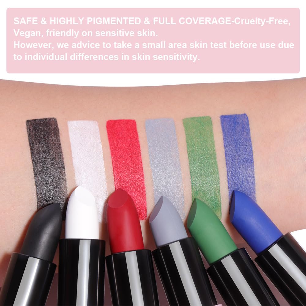 Beuking Matte Lipstick Festival Green Lip Tint Gloss Face Painting Stick Silky High Pigment Smooth Velvet Waterproof White Black