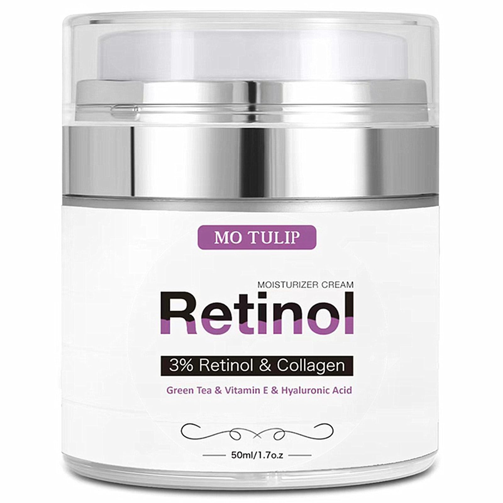 MO TULIP Face Cream with Retinol, Collagen & Hyaluronic Acid - Face & Neck Firming Moisturizer for Wrinkles, Hydration & Lifting