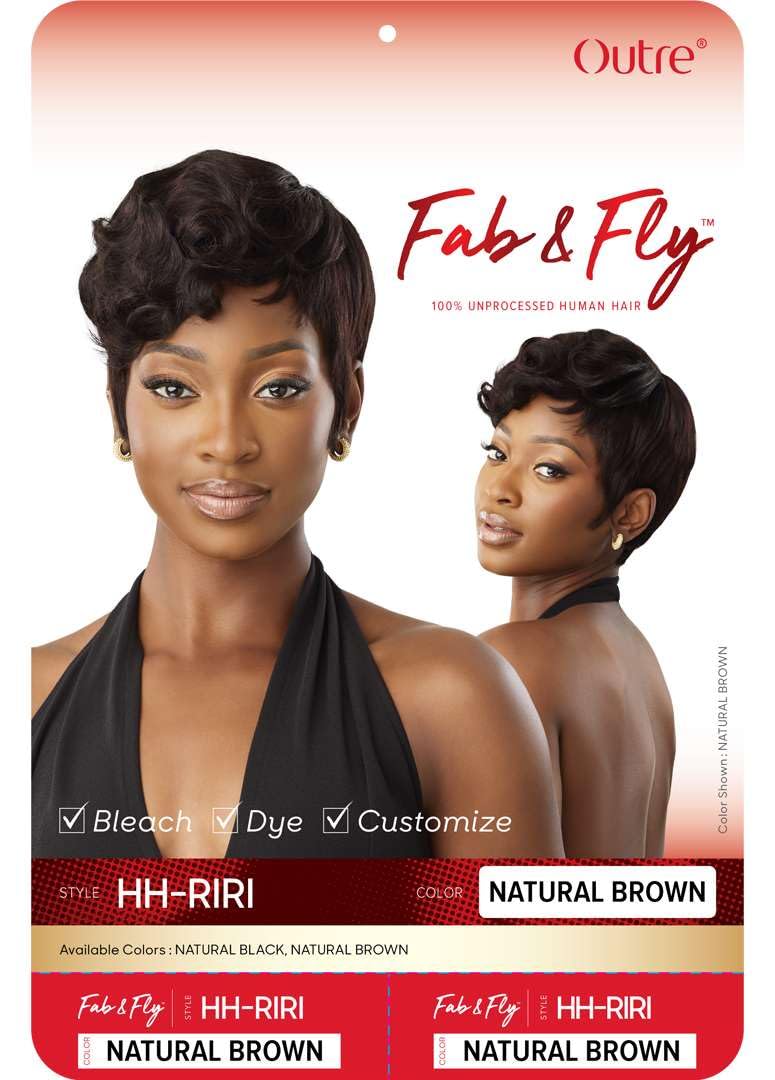 Outre Fab & Fly Full Cap Wig - Human Hair - Riri (NATURAL BLACK)