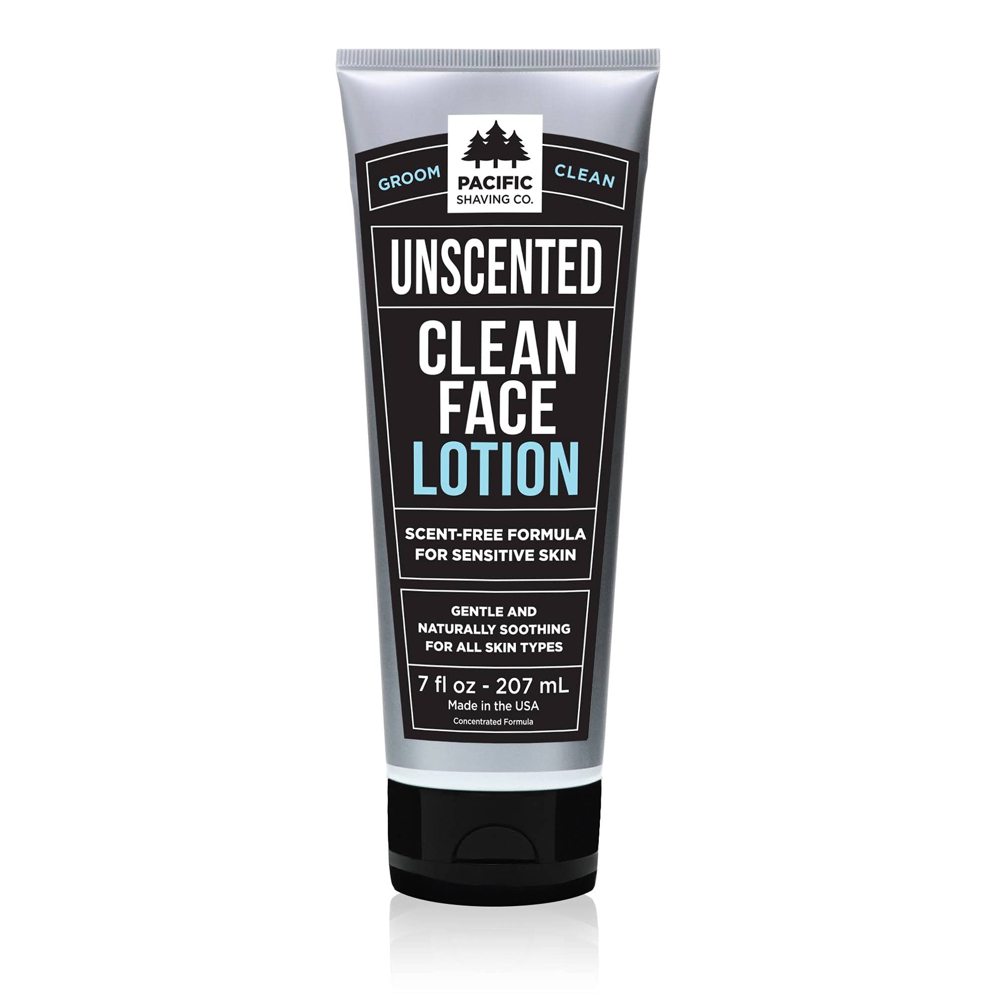 Pacific Shaving Company Clean Face Lotion - Hydrating Face Moisturizer with Avocado & Jojoba Oil - Fragrance-Free Skin Care Prod