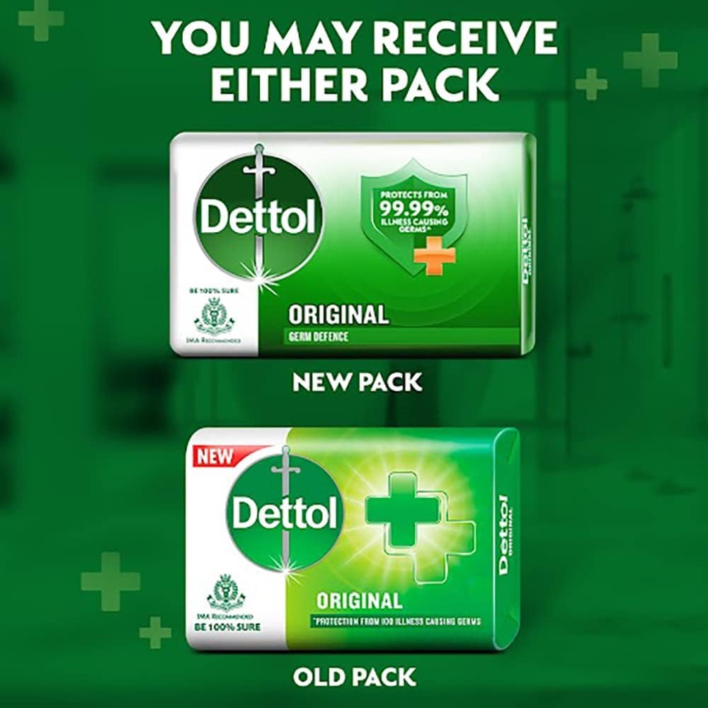 Dettol Original Bar Soap, 150g Each, Pack of 6 - Antibacterial Cleanliness for Daily Use