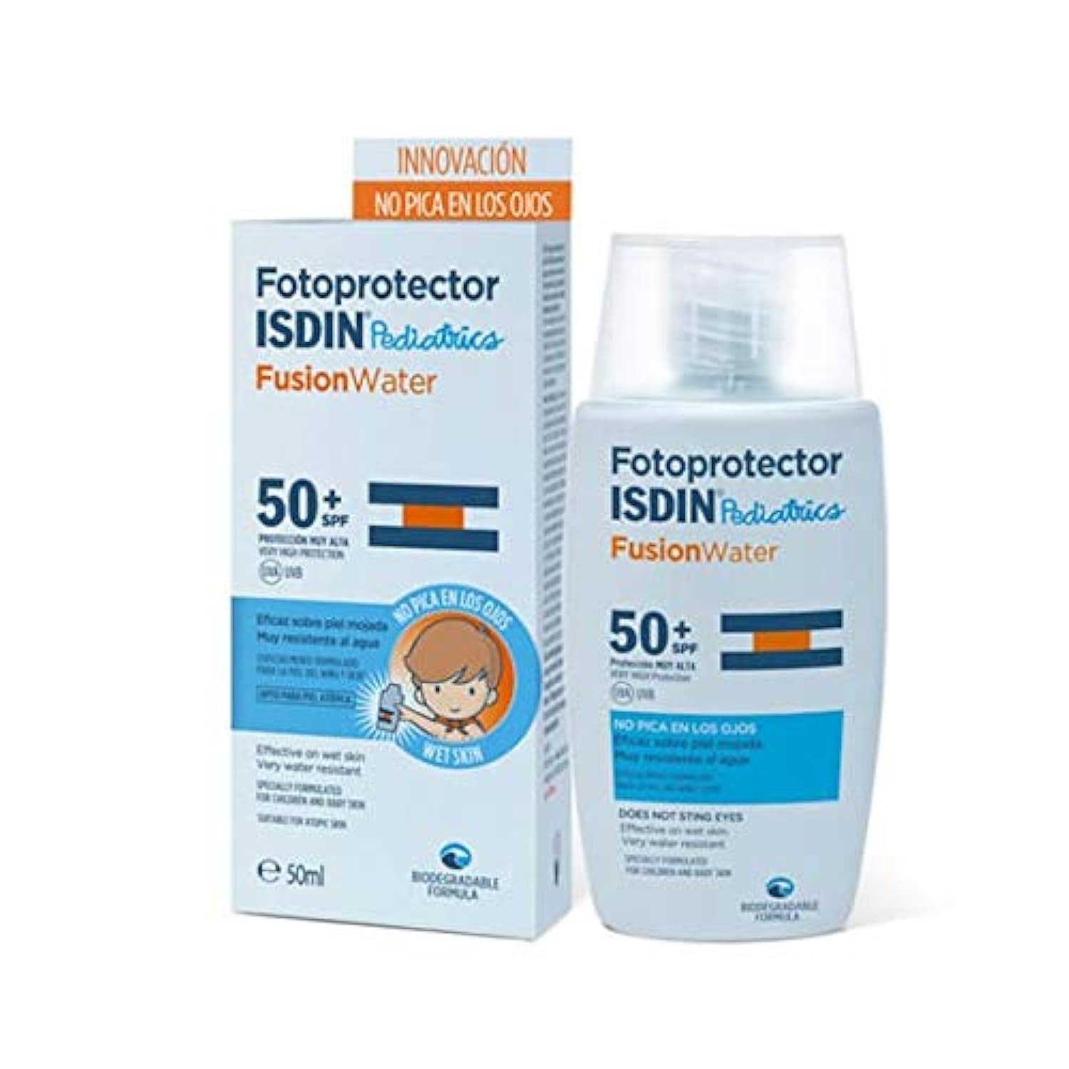 ISDIN Sensitive Skin Pediatrics Fotoprotector Fusion Water SPF 50  50 Milliliters Cream