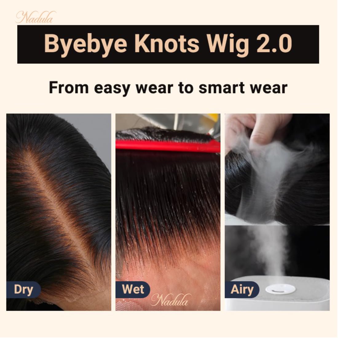 Nadula Glueless 7x5 HD Lace Front Wig - Yaki Straight Human Hair, 14 Inch, 180% Density, Pre Plucked, No Glue, Bye Bye Knots