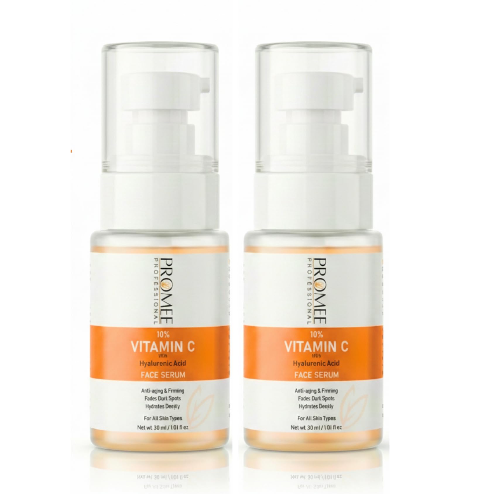 10% Vitamin C Face Serum With Hyaluronic Acid  Brightening Hydrating AntiAging Radiance Booster (Pack Of 2  30 Ml)