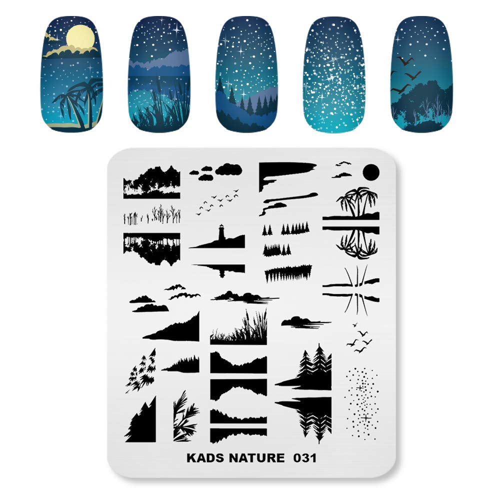 KADS Nail Stamping Plate Nature Template Image Design Plates for Nail Art Decoration and DIY Nail Art (NA031)