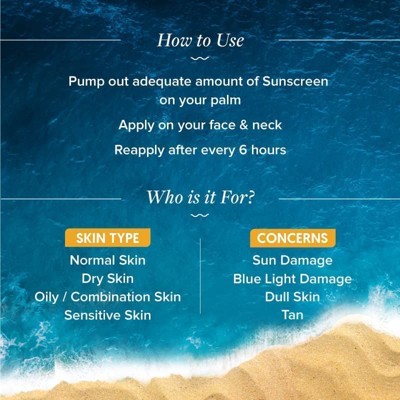 Aqualogica Glow+ Dewy Sunscreen Spf 50 Pa+++ For Uva/B & Blue Light Protection, For Glowing & Well Protected Skin, Cream, 50 G