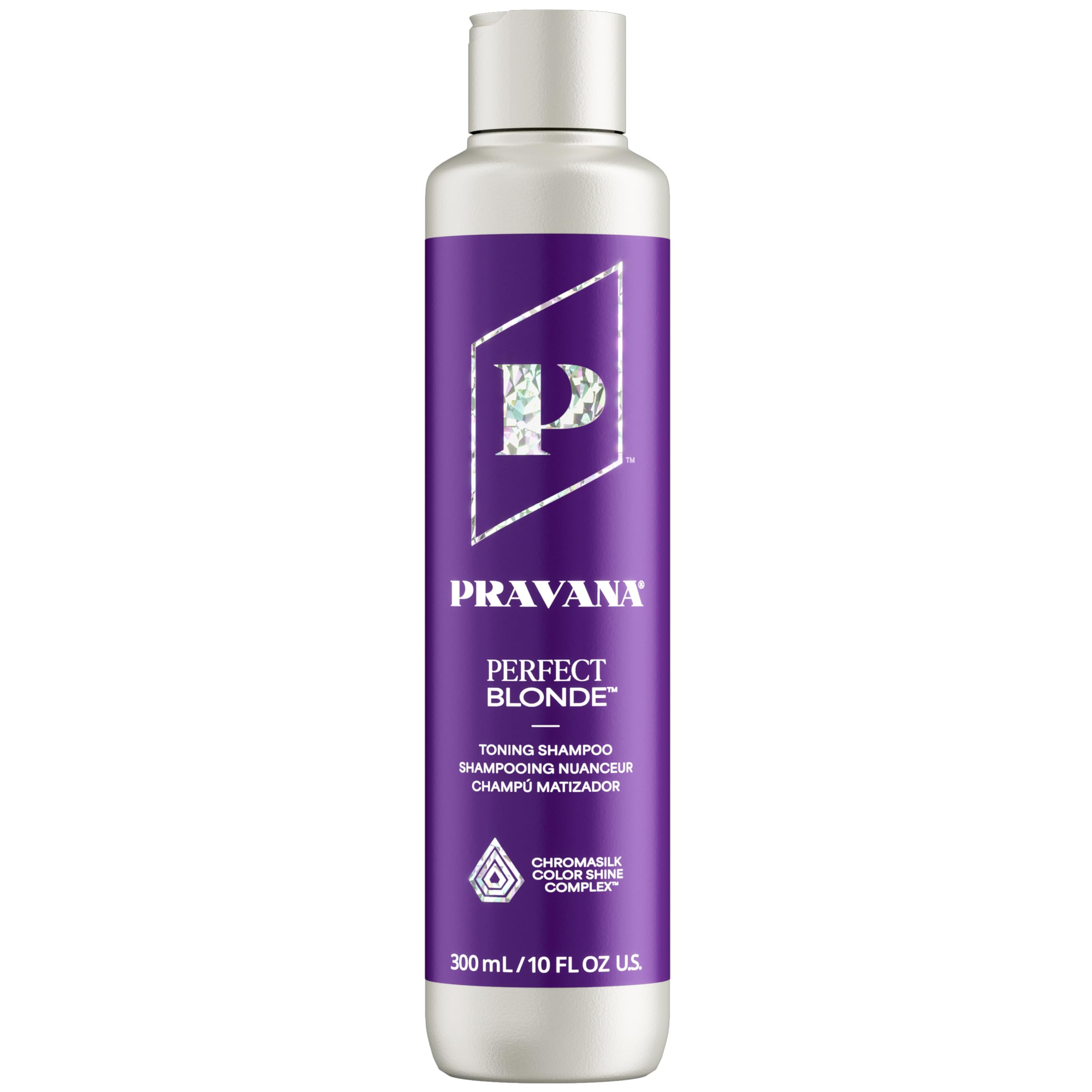 Pravana The Perfect Blonde Purple Toning Shampoo | Neutralizes Brassy, Yellow Tones | For ColorTreated Hair | Chromasilk Enhanc