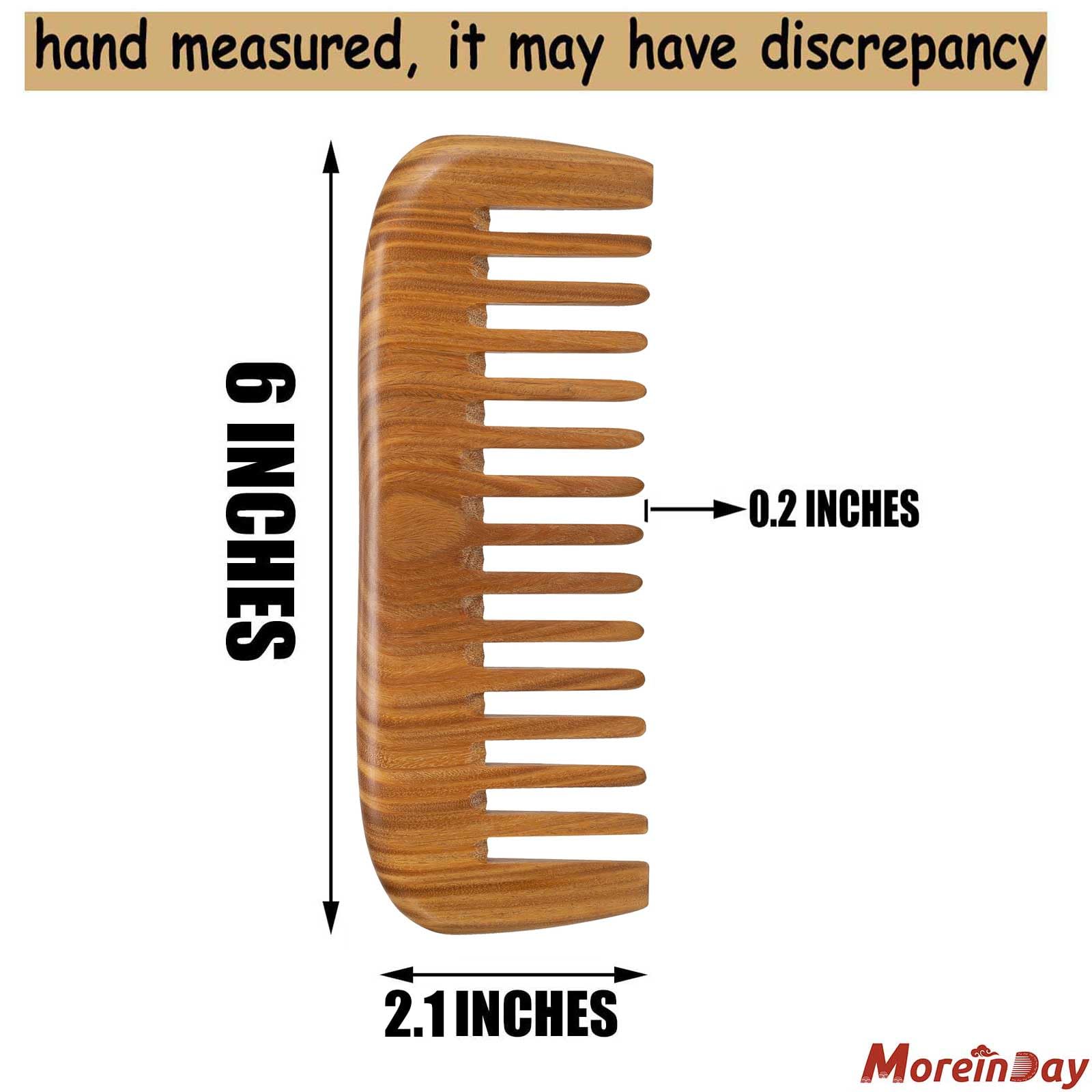 Moreinday Wooden Comb For Hair Growth, Wood Comb For Women, Wooden Wide Tooth Comb For Women, Wooden Hair Comb For Men - Green S