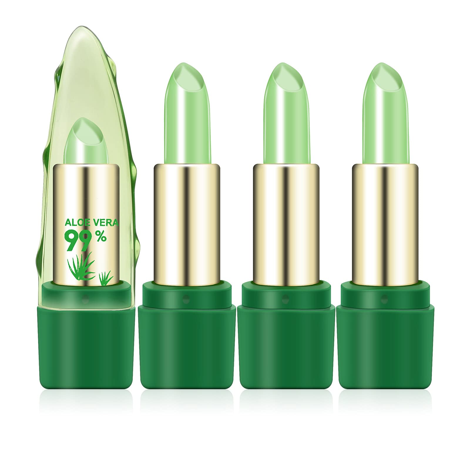 Ownest 3 Pcs Aloe Vera Lipstick, Magic Temperature Color Change Lipstick Lip Blam Moisturizing Long Lasting Lip Makeup, update p