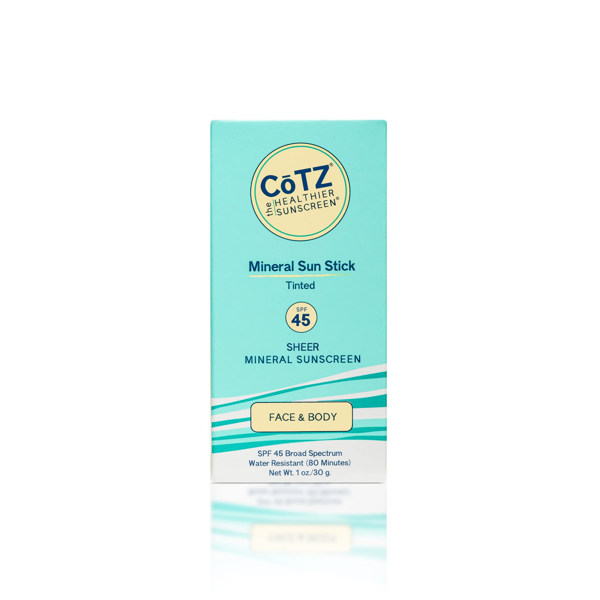 CoTZ Mineral Sunscreen Stick SPF 45 | Zinc Oxide | Water Resistant | Broad Spectrum Sunscreen | Invisible to Sheer Finish | Easy