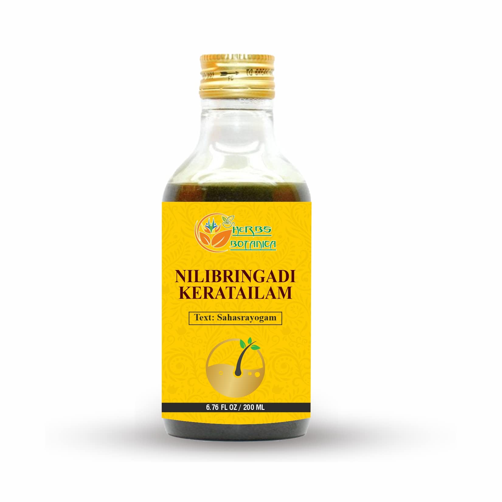 Herbs Botanica Nilibringadi Keratailam Neelibhringadi Hair Oil for Scalp, Hair Loss,Ayurvedic Oil for Hair Premature Graying 200