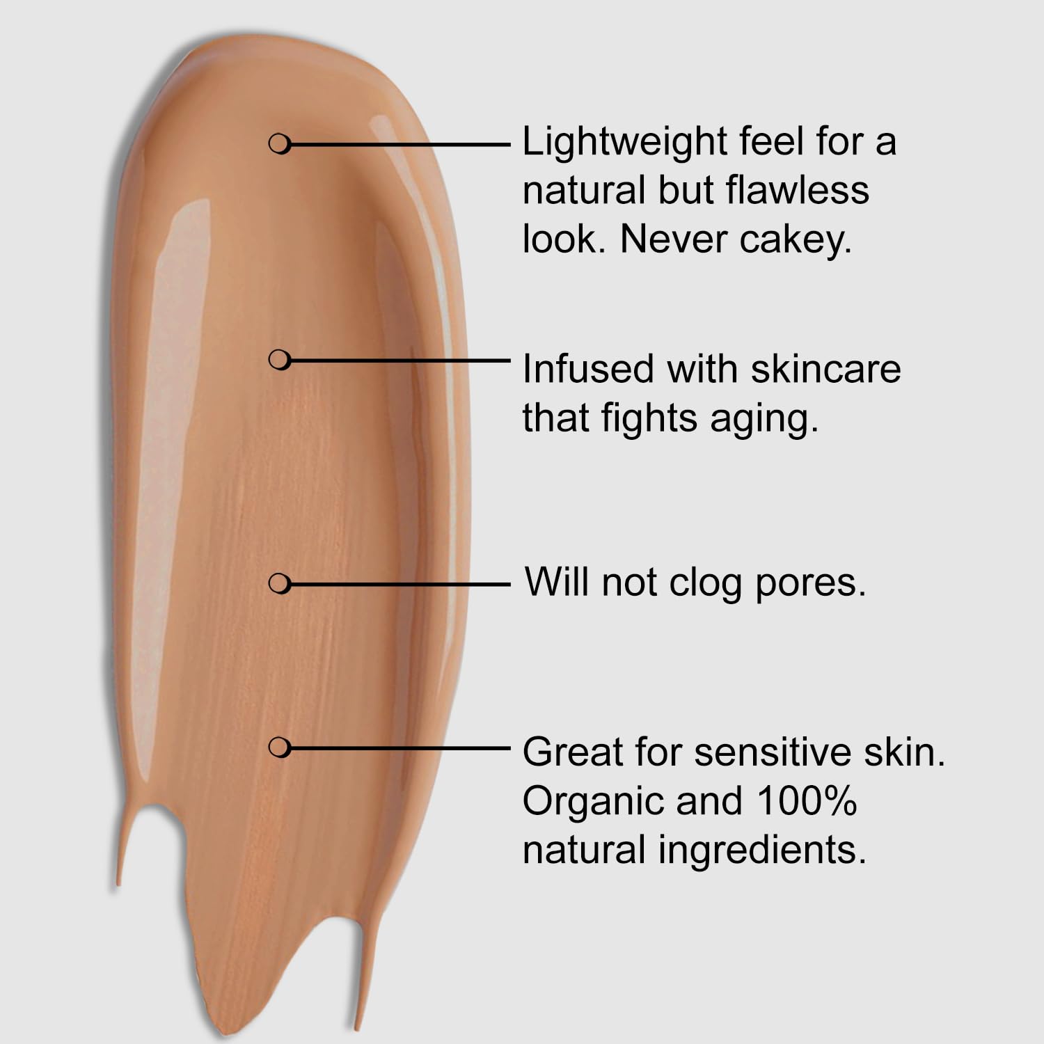 Baeblu Organic Aloe-Based Lux Liquid Foundation, Natural Vegan Gluten-Free Made In Usa, Cinnamon