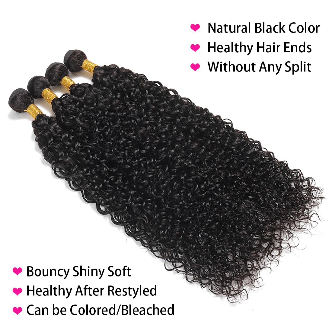 Water Wave Bundles Human Hair 100% Unprocessed Hair(18 20 22 24 Inch)10A Brazilian Virgin Remy Hair 4 Bundles Hair Weft Wet And