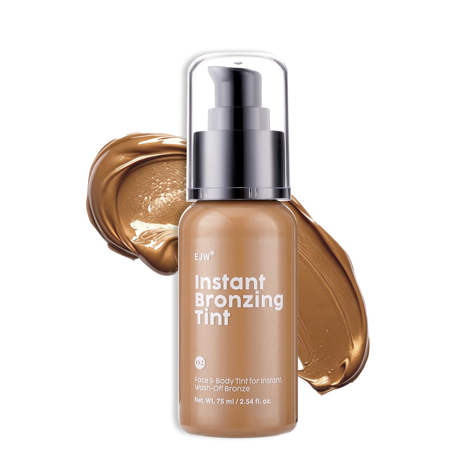 EJW Instant Face, Body & Leg Bronzer Makeup, Waterproof Sunless Tanning Lotion, Bronze Glow Cream Bronzer for Men & Women, Body 
