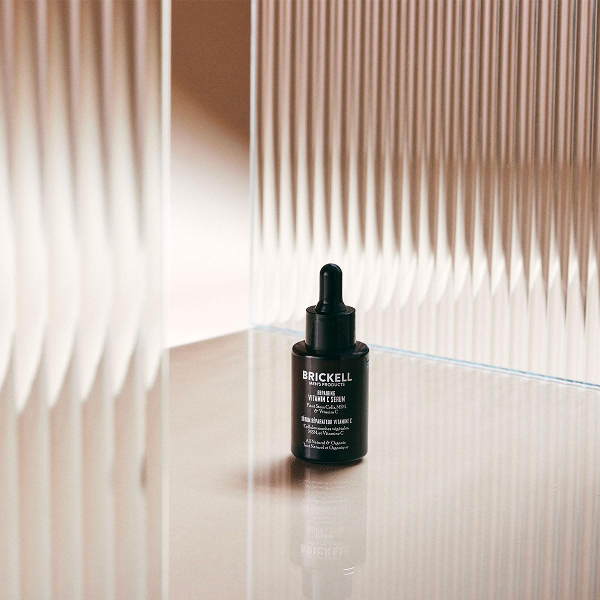 Brickell Men's Anti Aging Vitamin C Serum For Face, Repairing Night Facial Serum for Men, Natural and Organic Hyaluronic Acid Se
