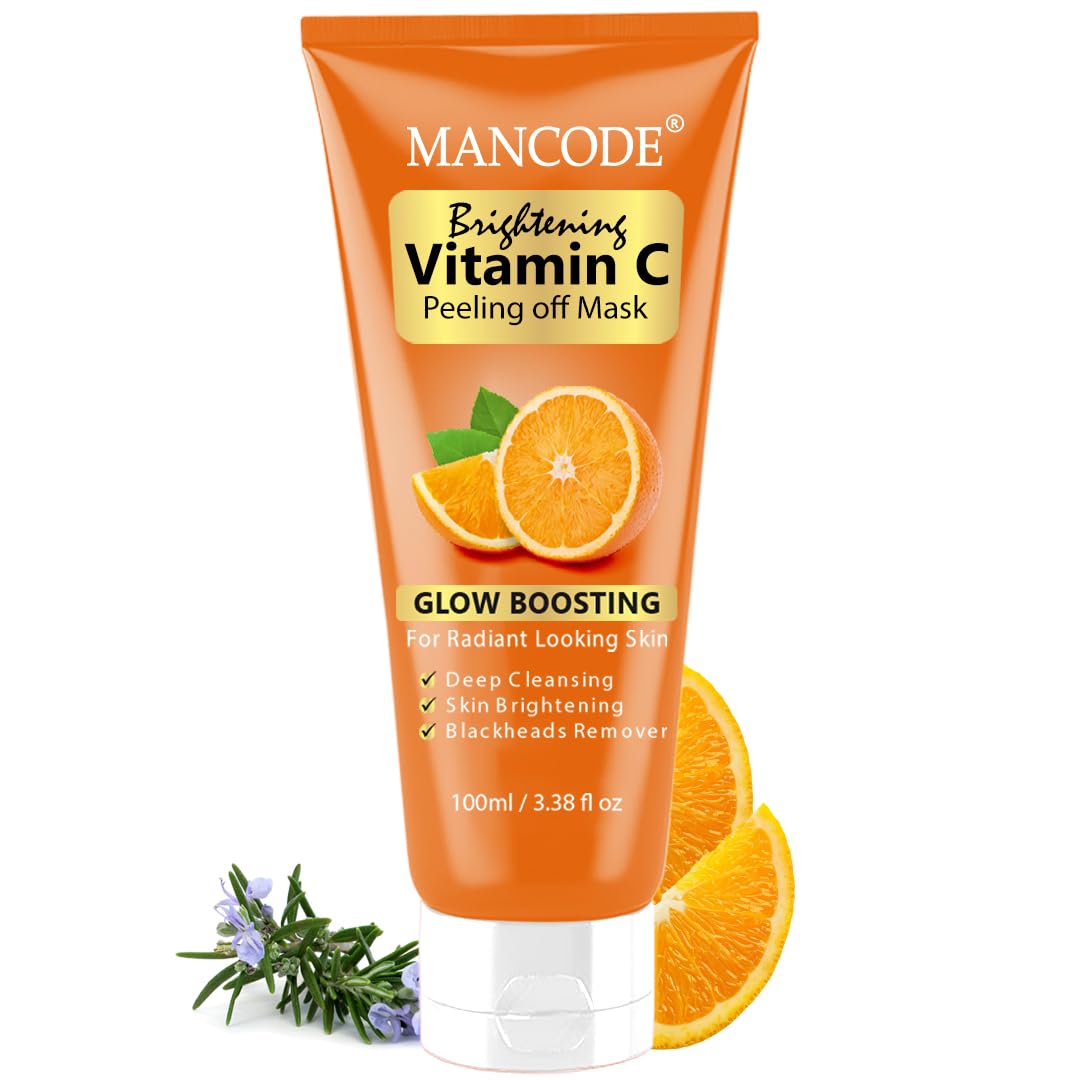 Mancode Brightening Vitamin C Peel Off Mask For Men And Women | Glow Booster For Radiant Skin | Deep Cleansing, Skin Brightening