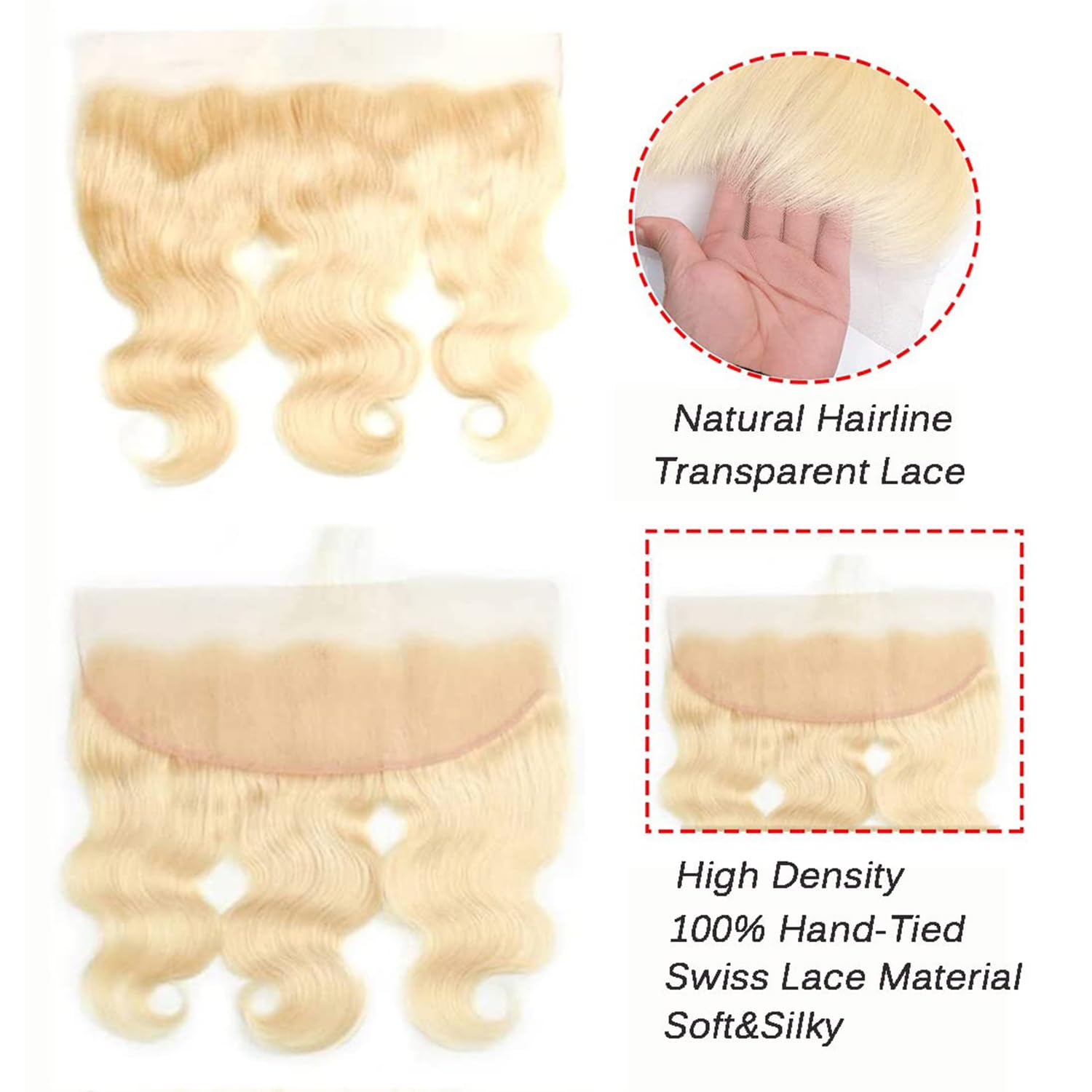 613 Blonde Frontal 13X4 Frontal With Cap Human Hair 14 Inch Cheapr Closure Ear To Ear Grade 9a Brazilian Virgin Remy Human Hair