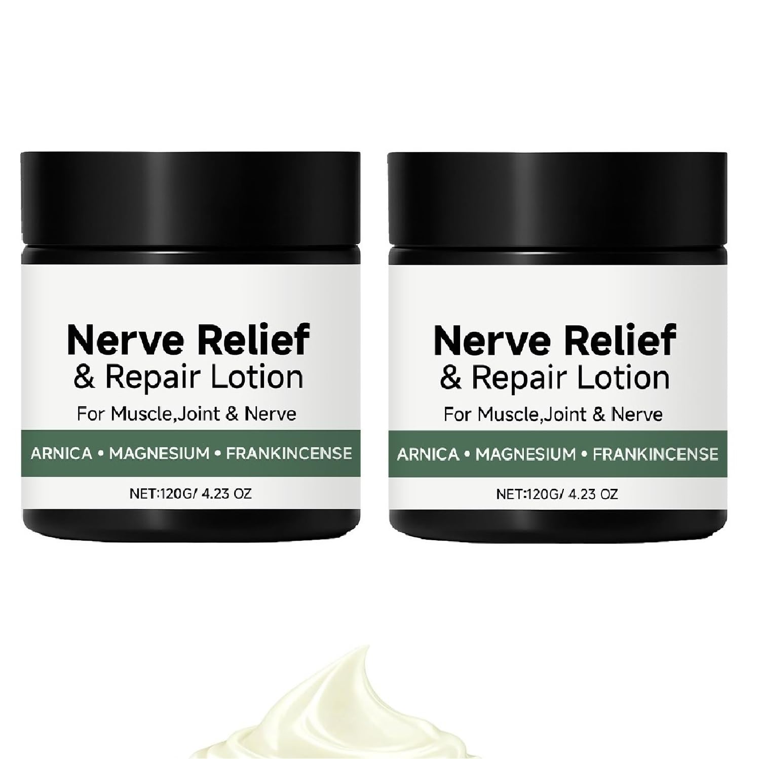 2Pcs Nerve Cream, Neuropathy Lotion with Arnica & Magnesium for Knee, Natural Soothing for Joint, Lumbar, Neck, Hand and Foot.
