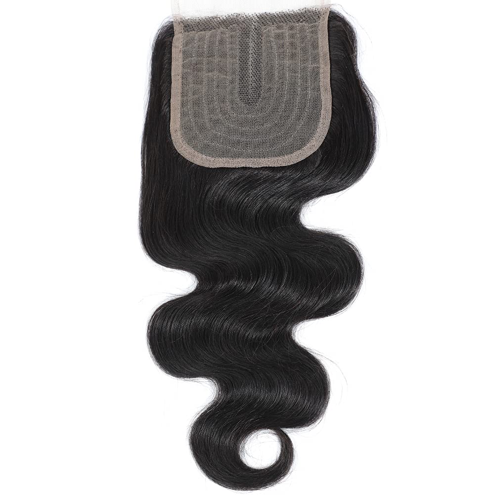 Amella Hair Brazilian Virgin Remy Body Wave Bundles with T Part Closur ...