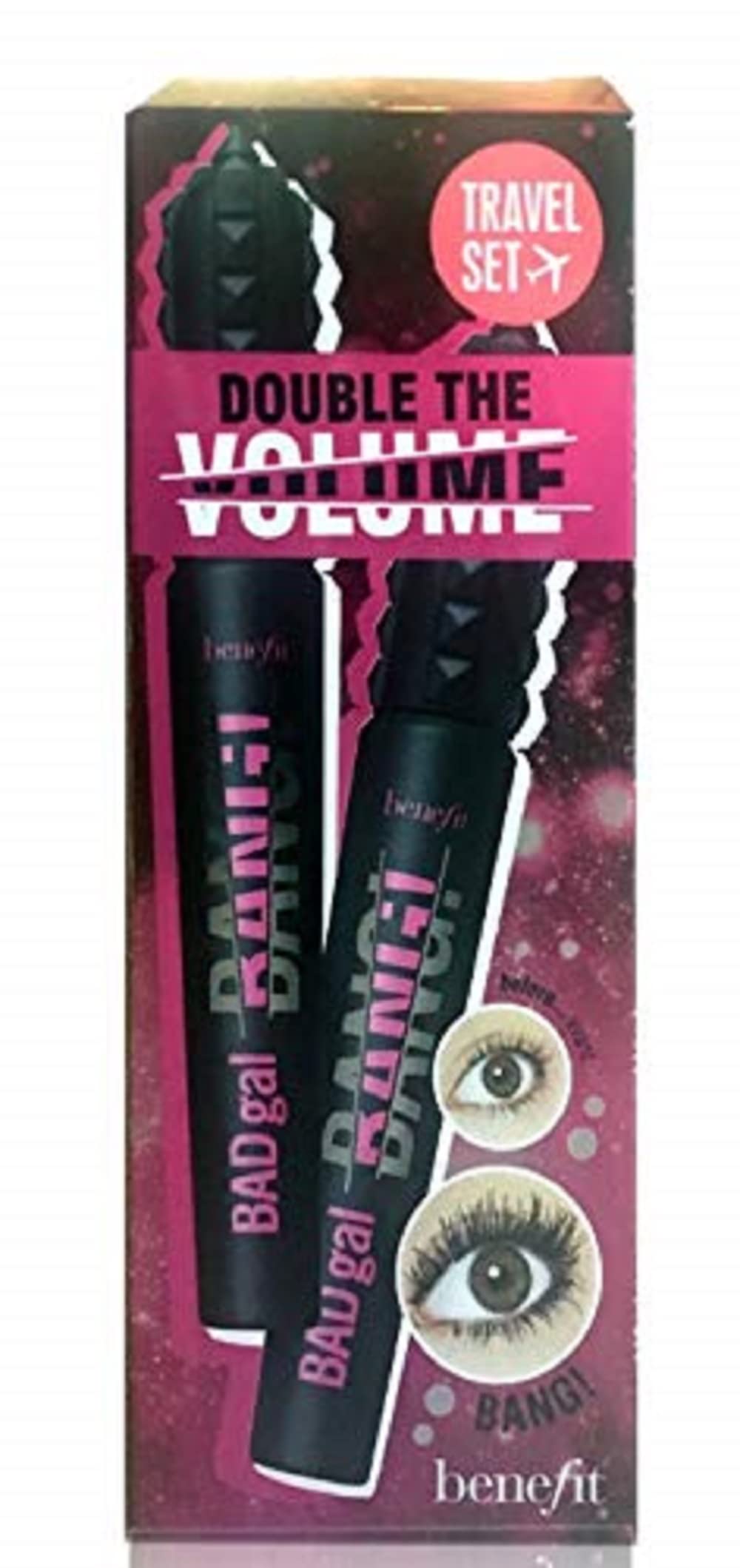 Benefit Badgal Bang! Double The Volume Mascara Duo #1 Intense Pitch-Black Set (2  0.3 oz)