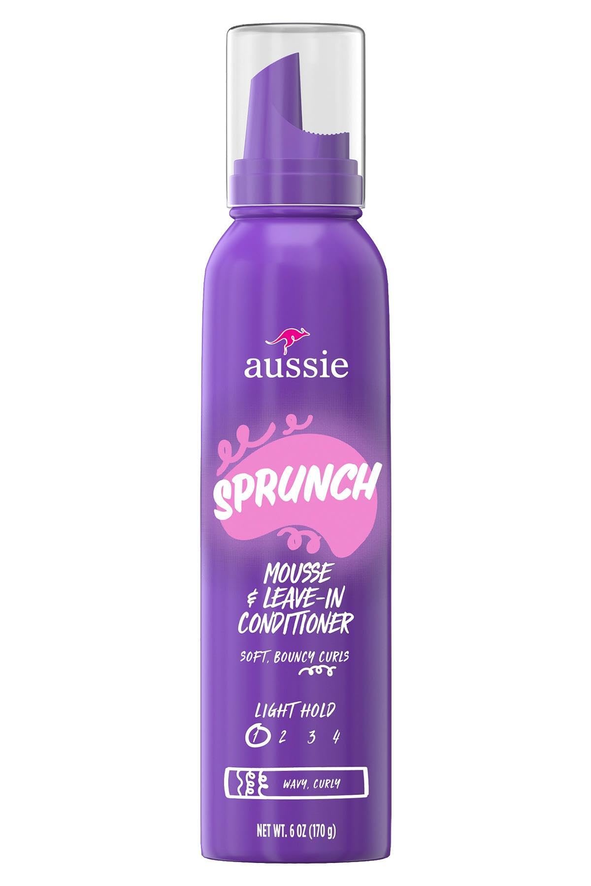 Aussie, Sprunch Mousse & Leave-In Conditioner Light Hold, 6 Ounce