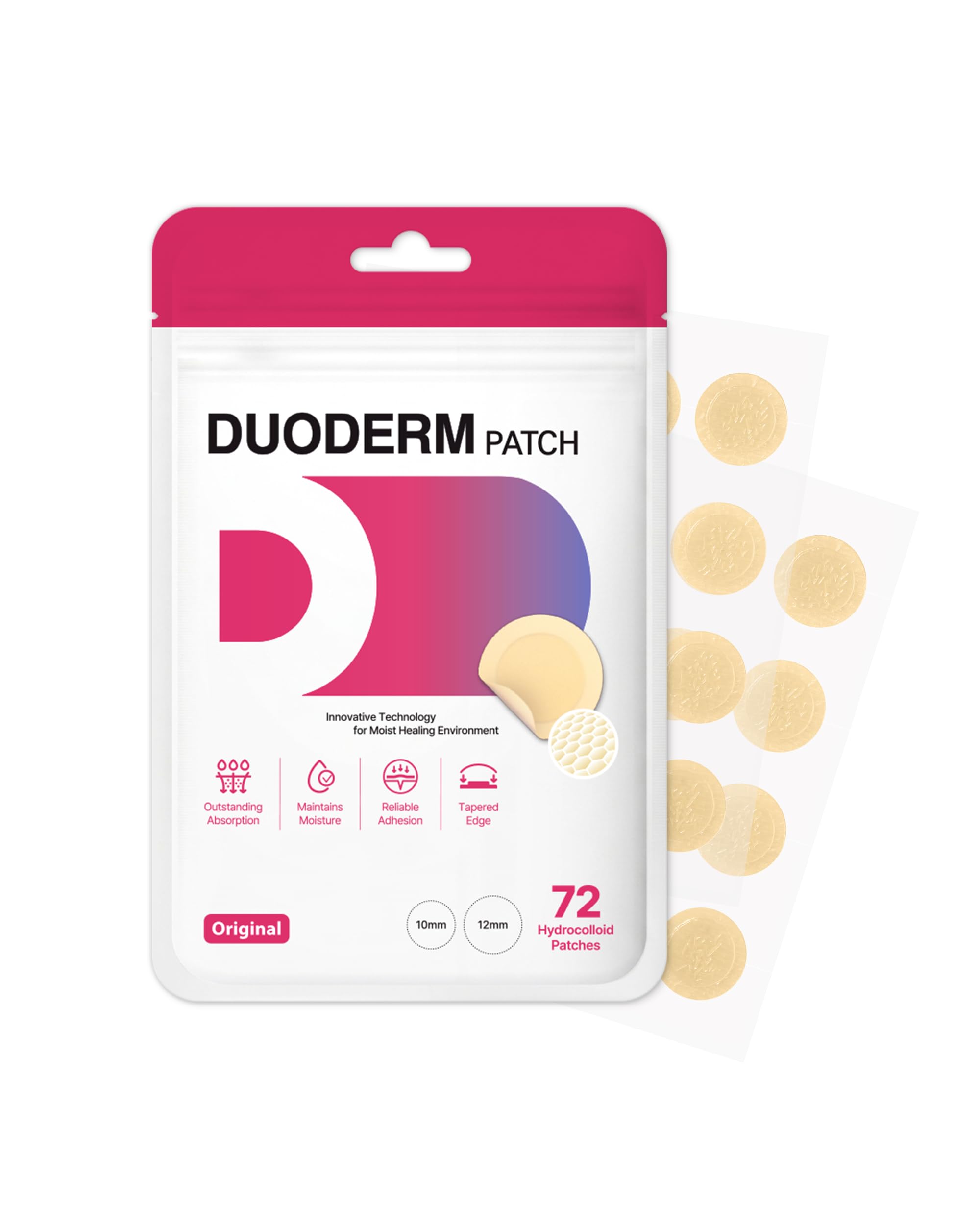 DuoDerm Original Spot Patches for Pimple 72 Count  Sweatproof & UPF 50+