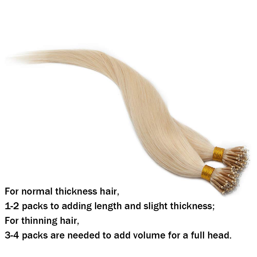 Sego Nano Ring Bead Hair Extension 100% Remy Human Hair Extension Pre-Bonded Micro Nano Rings Beads Loop Hand Tied Hairpiece Str