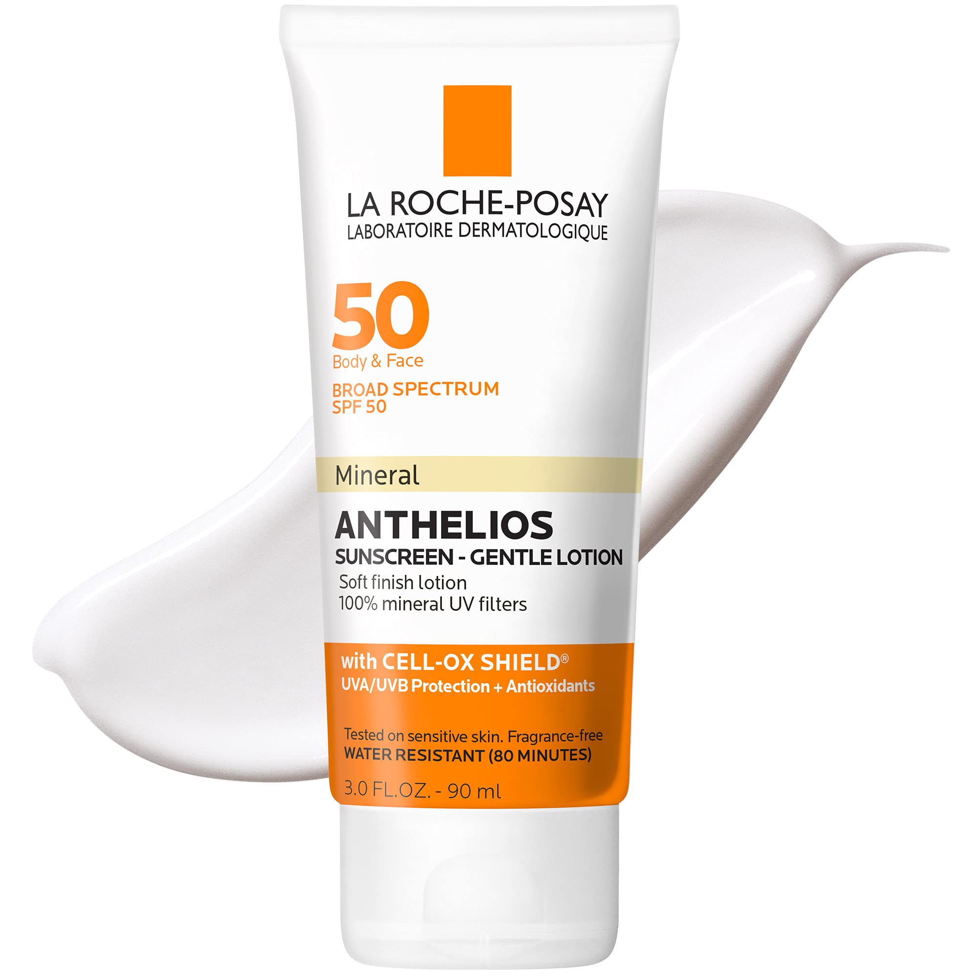 La Roche-Posay Anthelios Mineral Sunscreen Gentle Lotion Broad Spectrum Spf 50, Face And Body Sunscreen With Zinc Oxide And Tita
