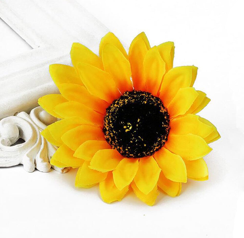6Pcs 3.9 Lady Girls Sunflower Hair Alligator Clips Hairpin Hair Clamp Hair Styling Accessories For Party Beach Vacation Wedding