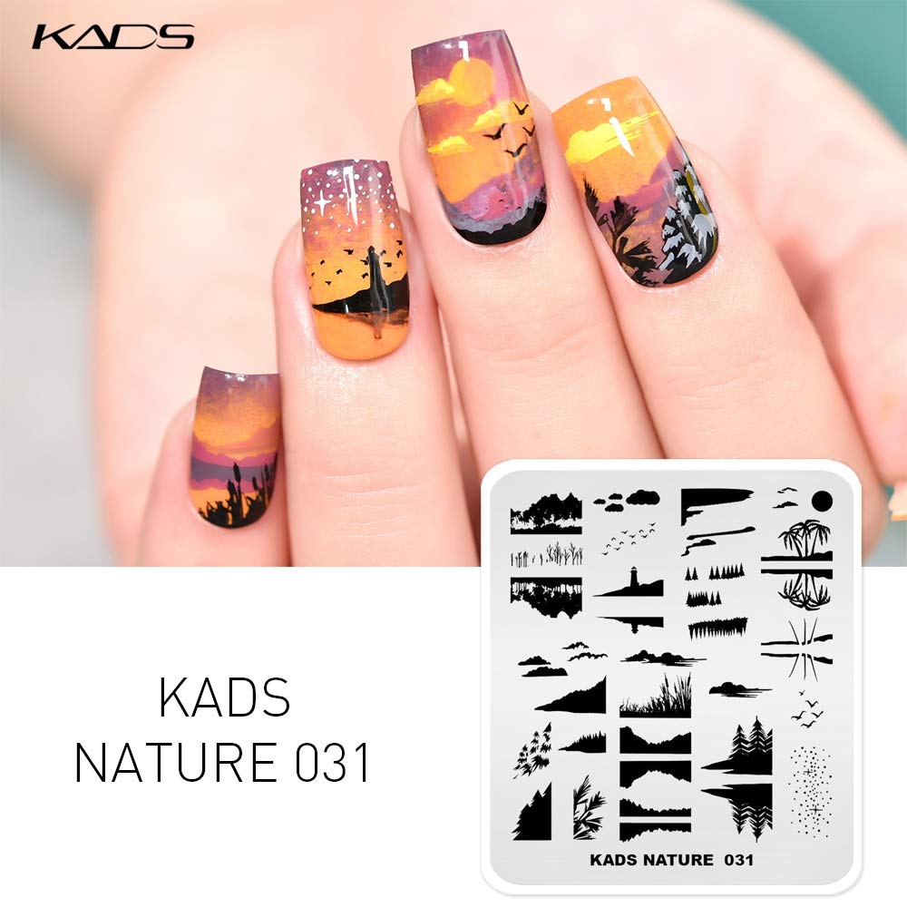 Kads Nail Stamping Plate Nature Template Image Design Plates For Nail Art Decoration And Diy Nail Art (Na031)