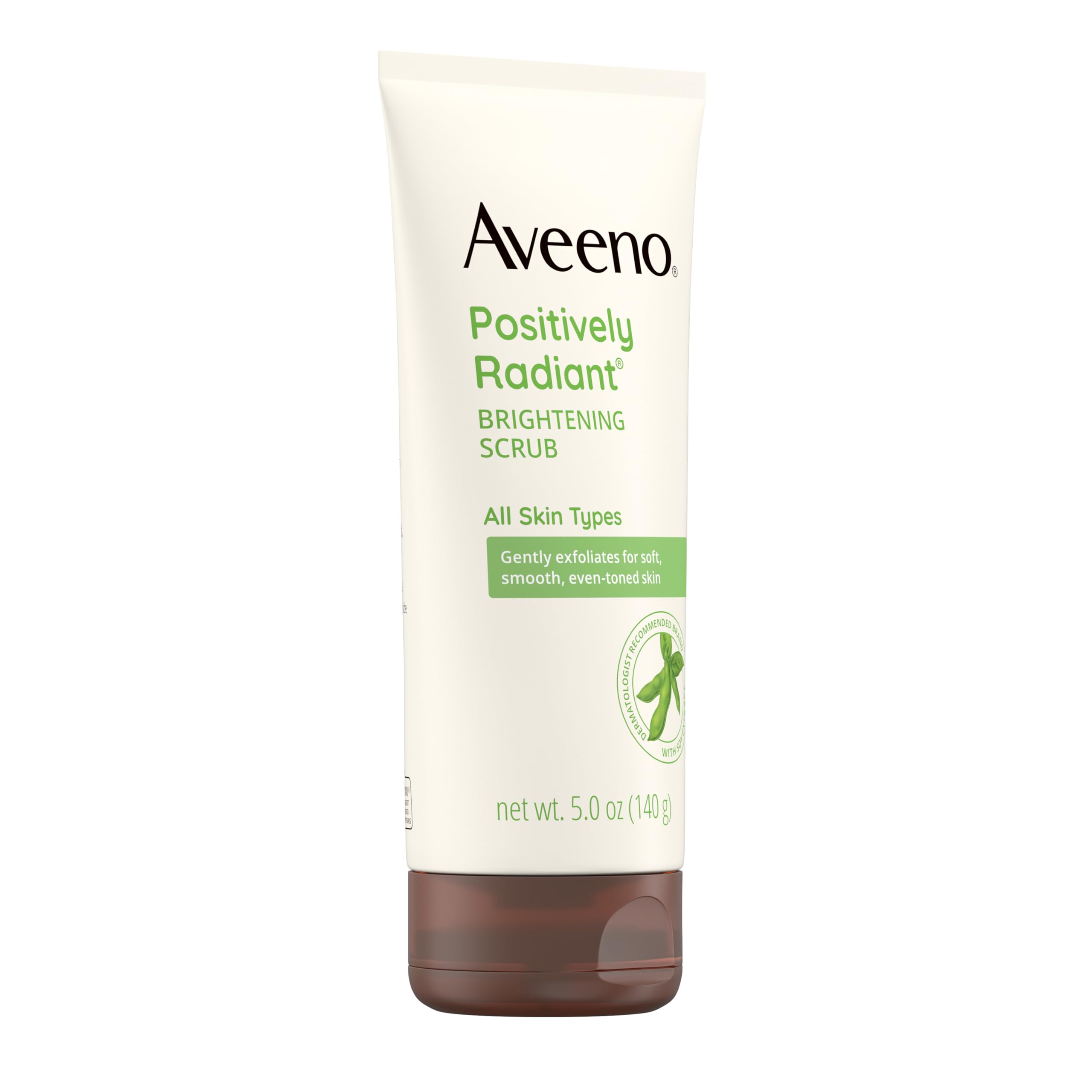 Aveeno Positively Radiant Exfoliating Facial Scrub, Brightening Face Scrub with Soy Extract to Visibly Improve Skin Tone and Tex