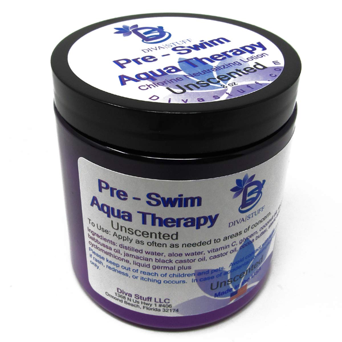 Diva Stuff Pre-Swim Aqua Therapy Chlorine Neutralizing Body Moisturizing Lotion For Swimmers, Protects Skin From Chlorine & Salt