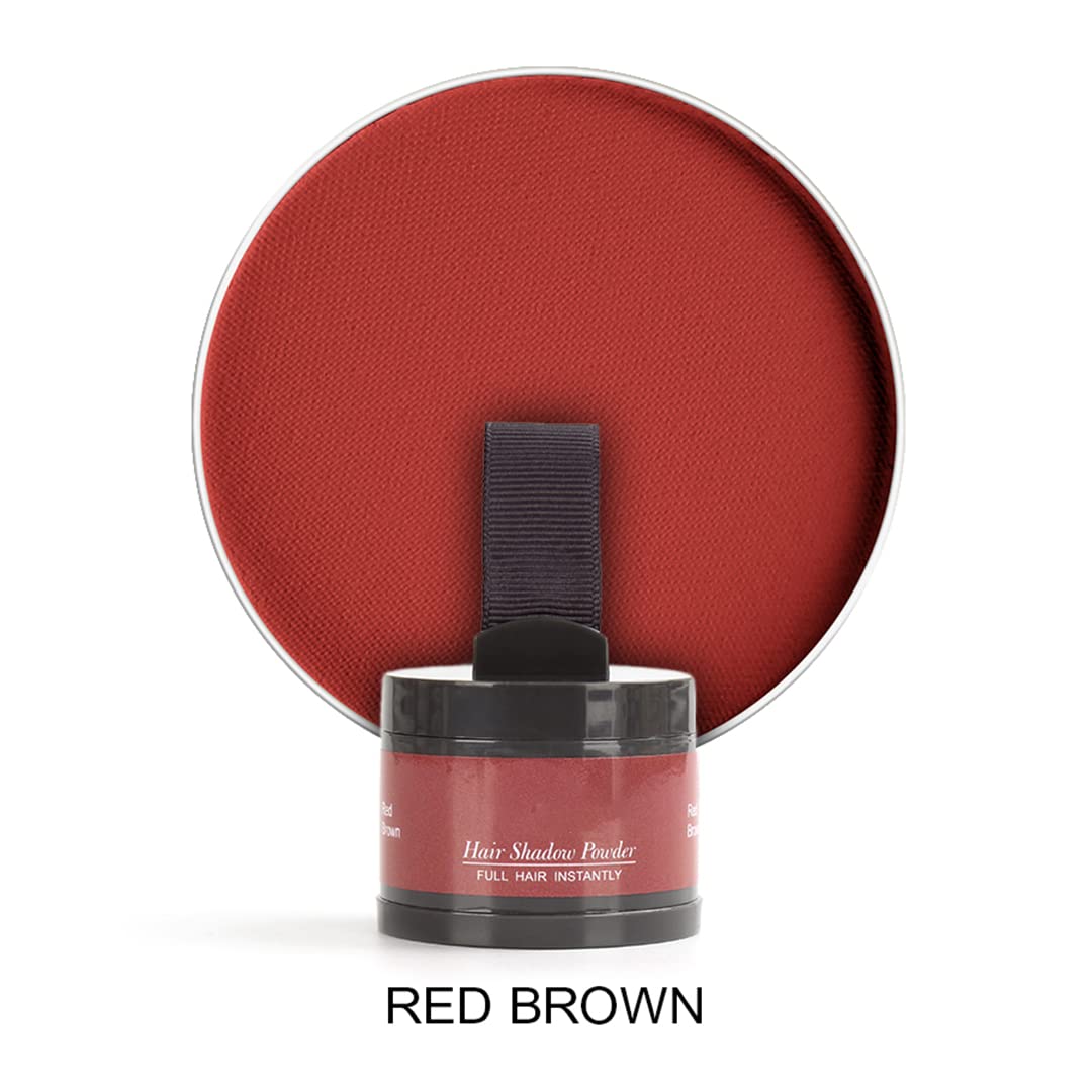 Hairline Powder(Red-Brown Bright) Hair Root Dye, Instantly Hair Color Shadow Cover Gray Hair Root, Hair Touch-Up, Thin Hair Powd