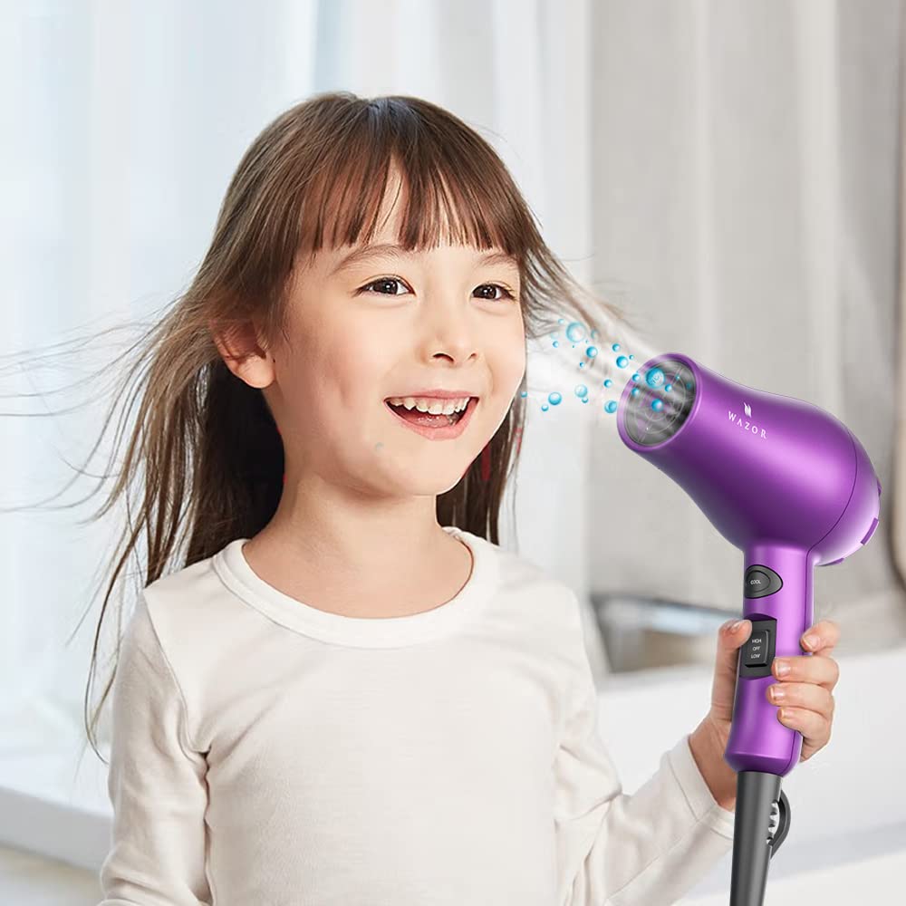 Small Lightweight Hair Dryer For Kids Compact Blow Dryer For Rv And Travel 1000W Ionic Dryer With Concentrator