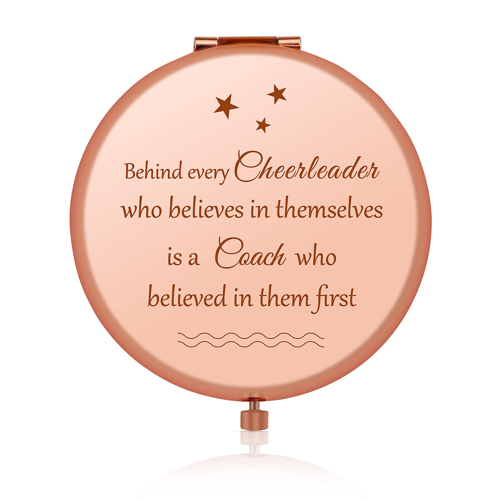 Jielahua Cheer Coach Gift Cheerleader Gifts Appreciation Gift for Cheerleading Coach Rose Gold Compact Mirror Cheer Mom Gift Ret