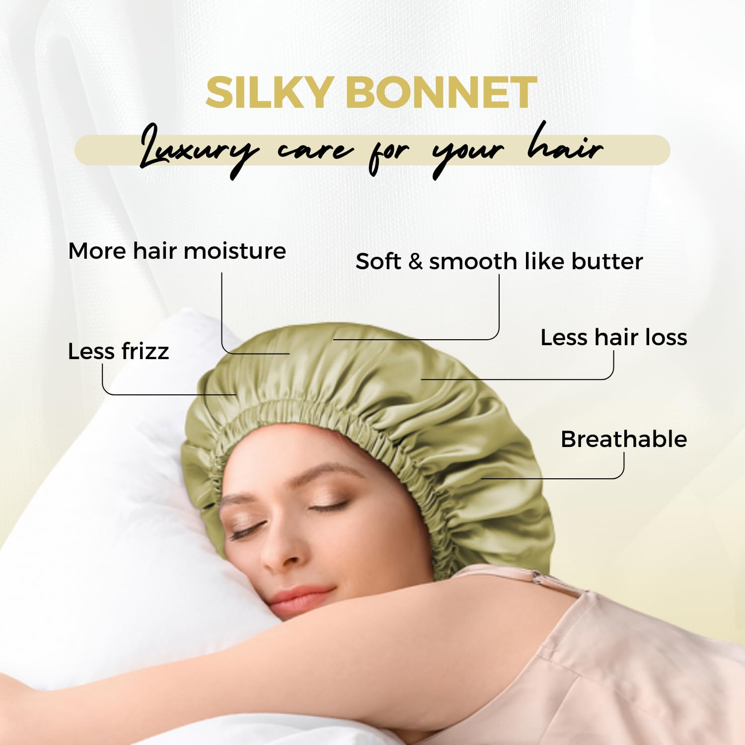 Wigi 100% Mulberry Silk Bonnet With Scrunchie Gift For Women, Silk Bonnet For Sleeping, Shower Cap Hair Bonnet, Silk Hair Wrap F