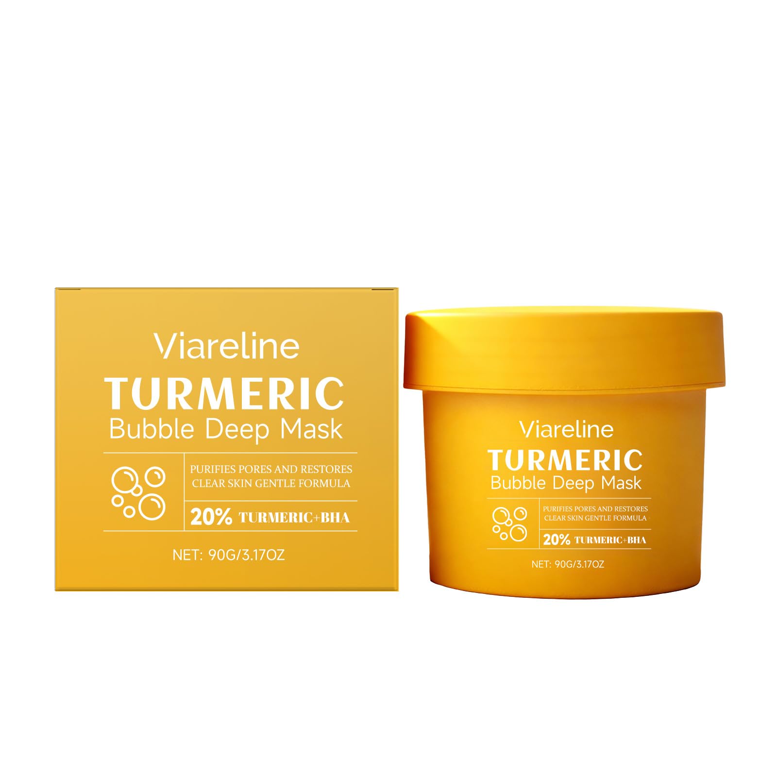 Viareline Turmeric Bubble Deep Mask with BHA, 90g