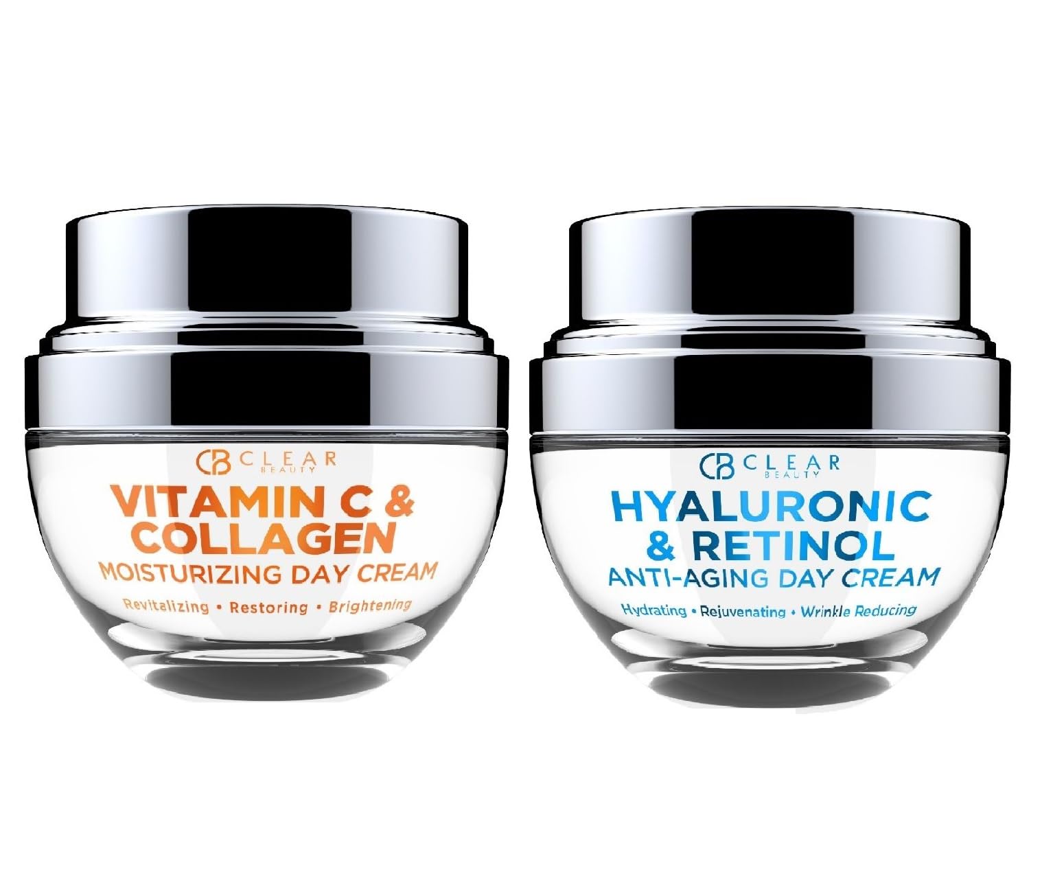 Clear Beauty Vitamin C & Collagen + Hyaluronic Acid & Retinol Moisturizer - Dermatologist Tested, Anti-Aging, Fine Lines & Wrink