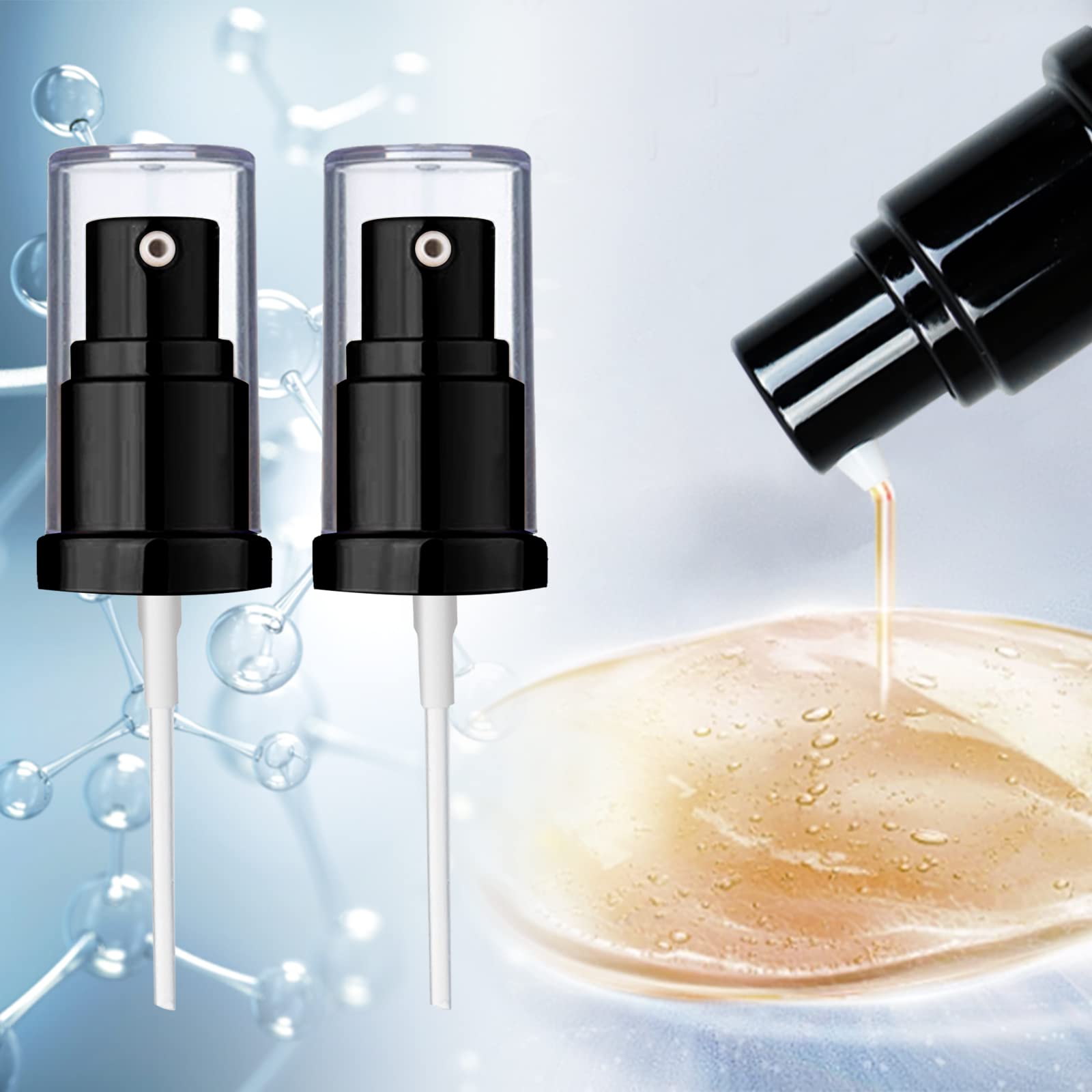 Chris.W 2Pack Foundation Pump Compatible With Maybelline Fit Me Liquid Foundation Makeup (Black+Black)