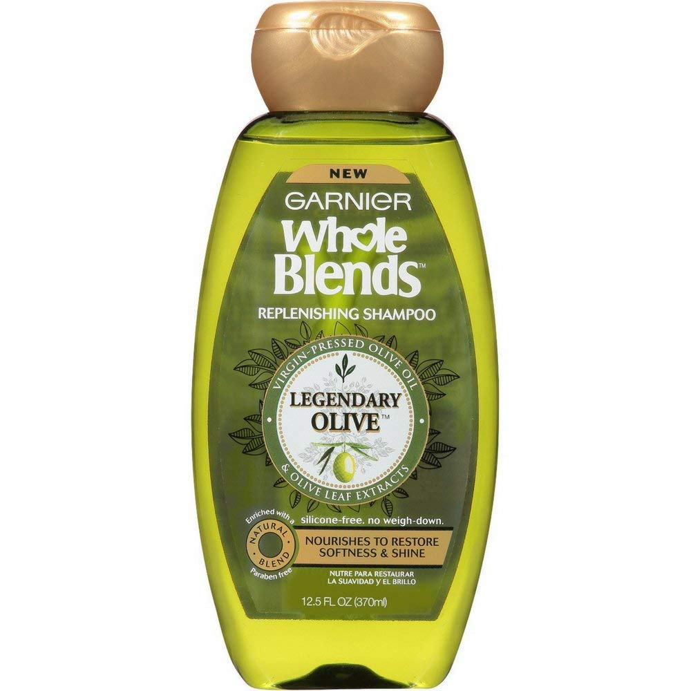 Garnier Whole Blends Replenishing Shampoo Legendary Olive, Dry Hair, 12.5 fl. oz.