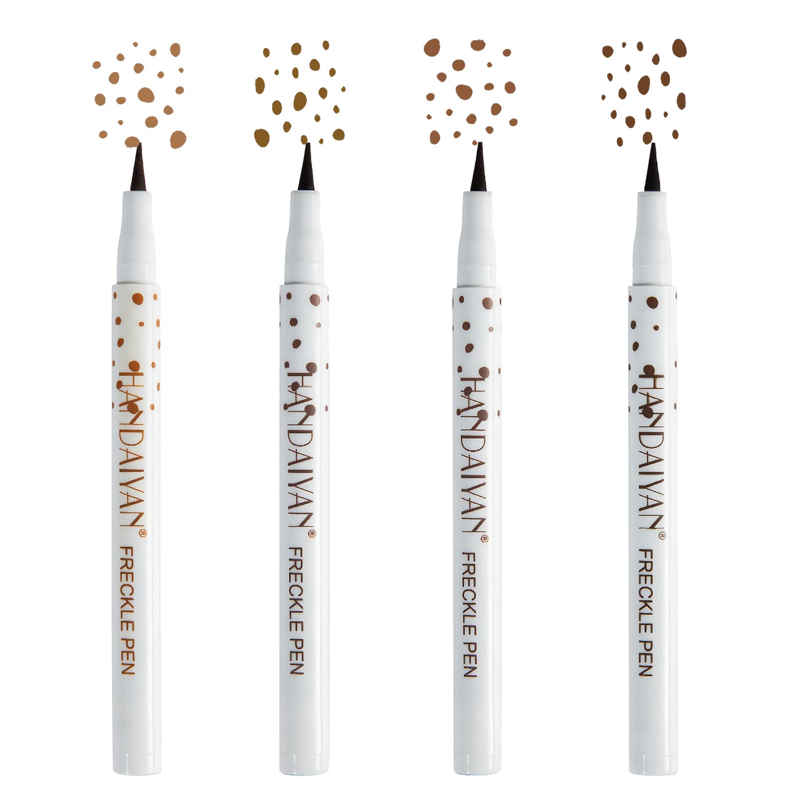 Sumeitang Freckle Pen, 4 Colors Kit - Natural Lifelike Faux Freckle Makeup Pen, Waterproof Long Lasting, Create Sunkissed Skin(4