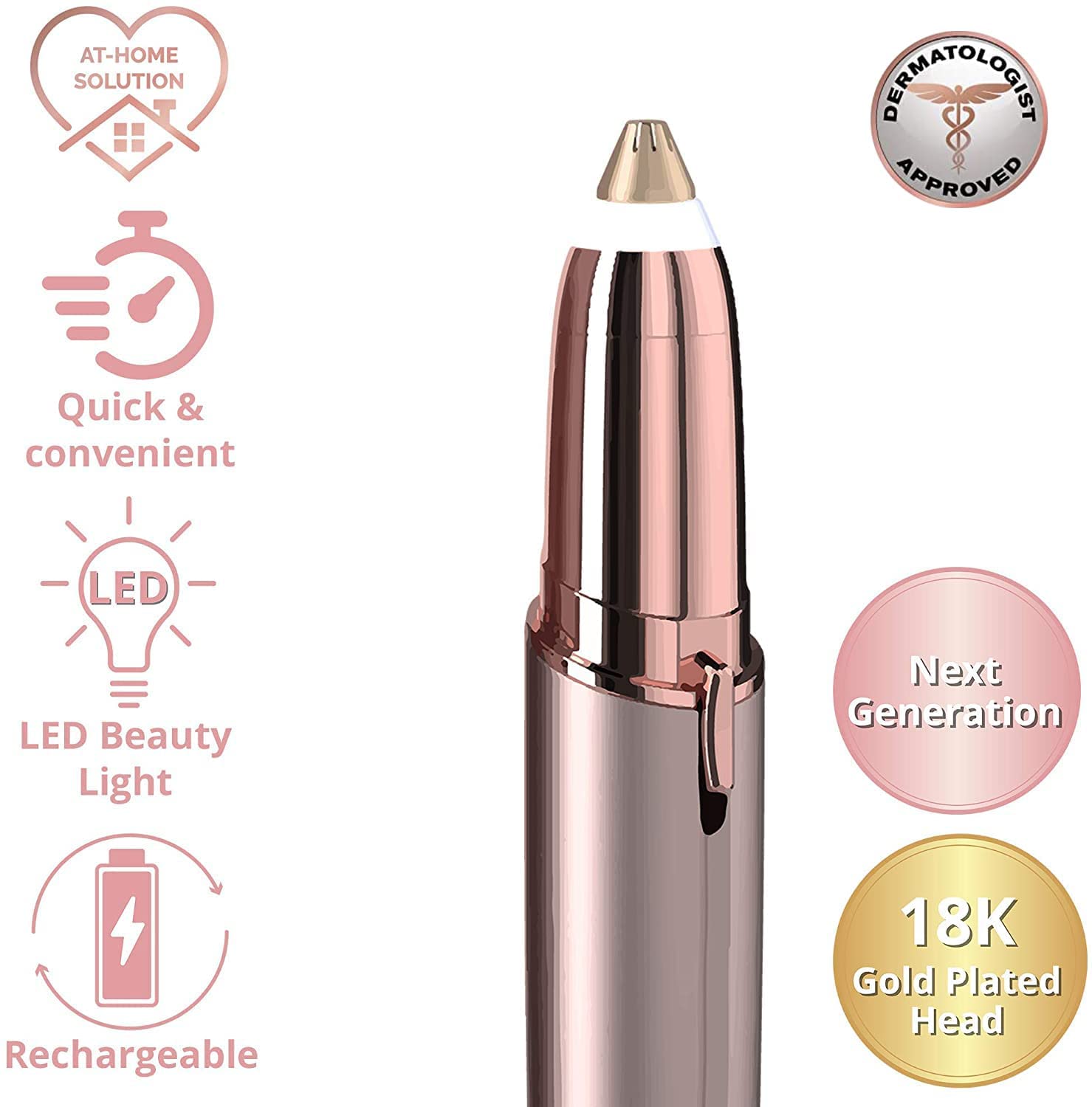 Gurelax Eyebrow Hair Remover, Rechargeable Electric Eyebrow Trimmer Epilator For Women, Painless Eyebrow Hair Removal Razor With