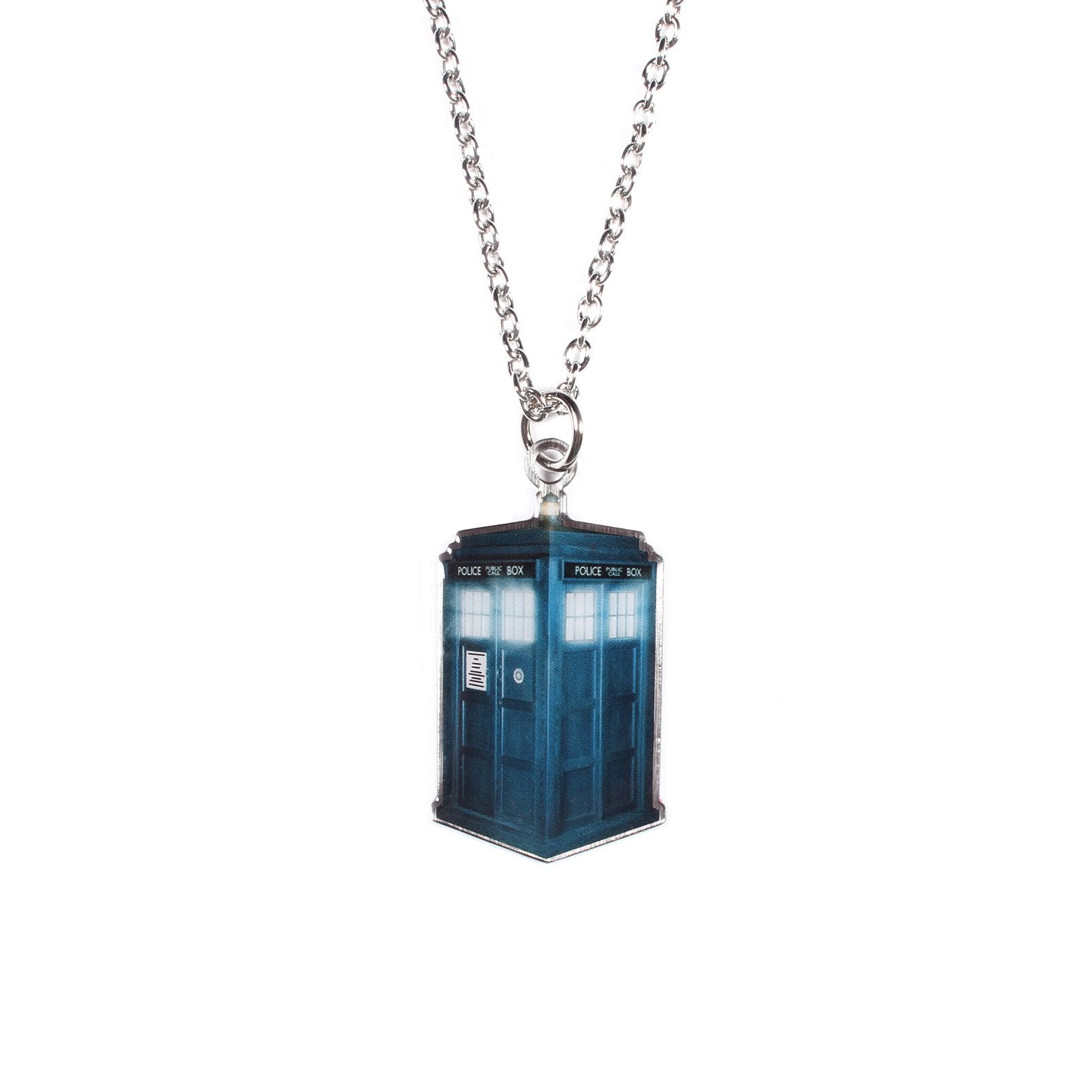 Doctor Who Photo Printed Stamp Cut Tardis Necklace