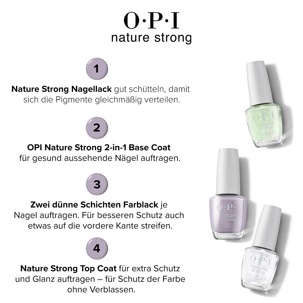 Opi Nature Strong Vegan Nail Polish, Right As Rain, Gray Nail Polish, Natural Origin, Cruelty-Free Nail Lacquer, 0.5 Fl Oz.
